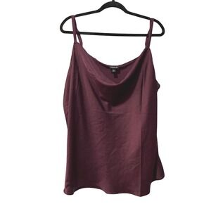 Torrid Womens Plus Size‎ 1 Burgundy Cowl Neck Camisole Spaghetti Strap Tank Top